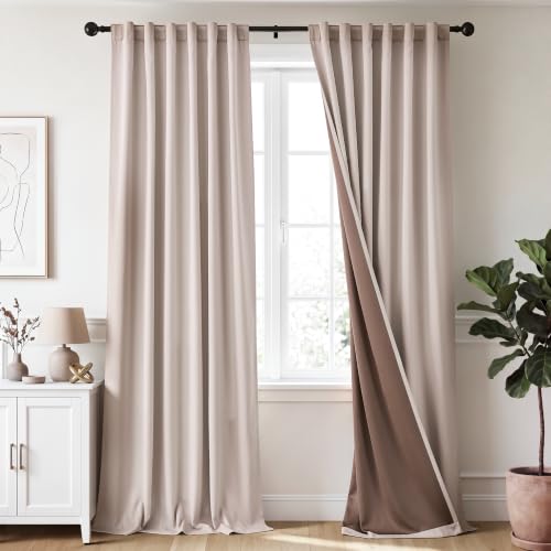 Lazzzy Full Blackout Curtains 108 Inches Long Light Pink for Living Room by Lazzzy - Used condition - CA$57.70