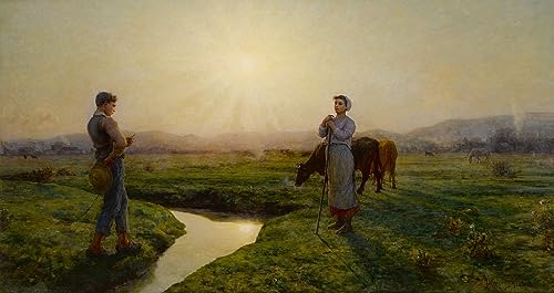 Peinture Célèbre le matin Jules Breton | Toile Decoration Murale Salon 60x90