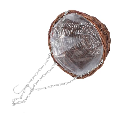 ifundom Cesto Sospeso Intrecciato per Piante da Interno ed Esterno, Fioriera da Balcone in Salice Resistente, Vaso Appeso Decorativo per Giardino e Terrazza