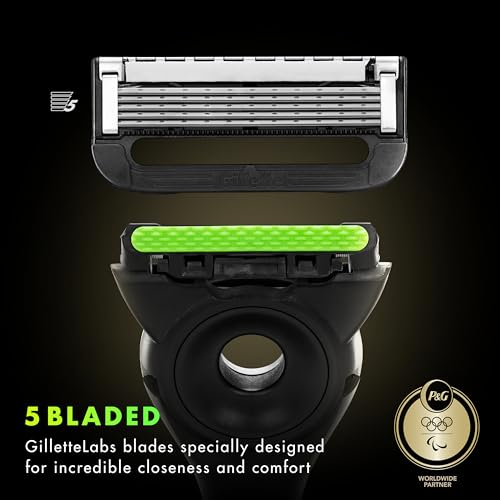 GilletteLabs with Exfoliating Bar Razor for Men, Champion Gold Edition - 1 Handle, 1 Razor Blade Refill, Includes Premium Magnetic Stand image 5