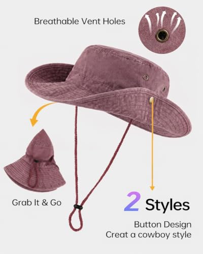 Image of Zylioo XXL Boonie Hat for Big Heads, Wide Brim Sun Hat with Chin Strap | Washed Cotton Feel With Floppy Brim And Chin Cord, Comfortable For Hiking, Fishing, Safari, Beach, Camping, And Travel
