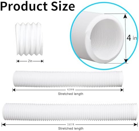 Extra 8.3ft Long Gutter Downspout Extensions Flexible, 4" Diameter Drain Downspout Extender, Down Spout Drain Extender for Rainwater Drainage - 1