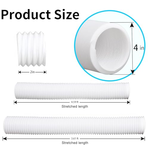 Extra 8.3ft Long Gutter Downspout Extensions Flexible, 4" Diameter Drain Downspout Extender, Down Spout Drain Extender for Rainwater Drainage