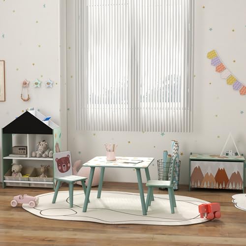 Miniatura 8 de Zonekiz Cajas De Almacenamiento Cajas De Juguetes Para Niños De 3 A 8 Años Con 2 Asas Y Estampado De Osos Carga 20 Kg Para Libros Ropas En Dormitorio Salón Comedor 60x37x39 Cm Verde