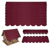 NZNSML 35 Stück Dachpappe Vogelhaus Selbstklebend Mini Dachschindeln Dachpappe Schindeln Dach für Vogelhaus Nistkasten Hasenstall Hundehütte Insektenhotel Briefkastendächer (Rot)