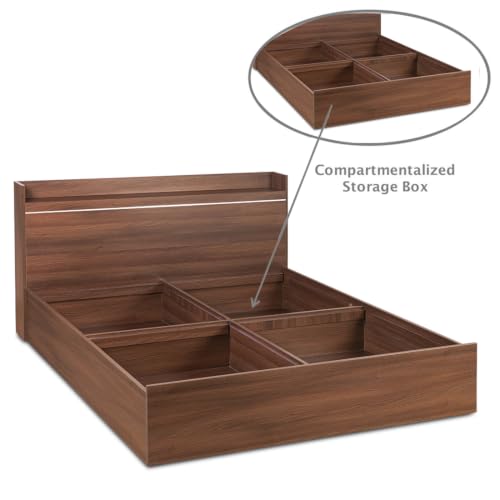 Image of DELITE KOM Cherry Engineered Wood Queen Box Bed (Finish Color Acacia Dark Delivery Condition Knockdown)