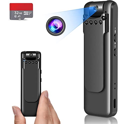 Mini Body Camera Video Recorder, Auto Night Vision Camera, Pocket Camera, Tiny Camera, Nanny Small Cam, Small Security Camera For Home Outdoor Office Etc (With 32G Super High-Speed Memory Card) #TOP30