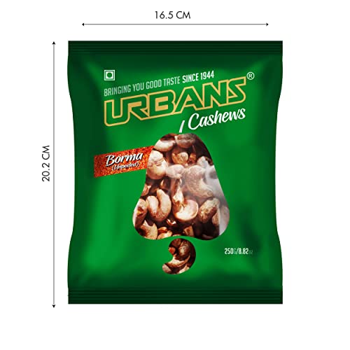 Image of URBANS Cashew Unpeeled Borma Whole Cashew With Skin Nuts Kernels Kaju (Raw Cashew) (250 Grams)