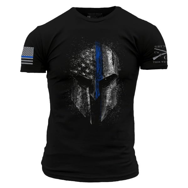 Grunt Style Blue Line Spartan Men's T-Shirt