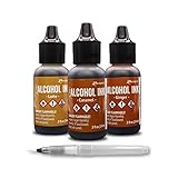 Ranger Tim Holtz Adirondack Alcohol Ink - Cabin Cupboard Set - Carmel - Ginger - Latte - Bundled...