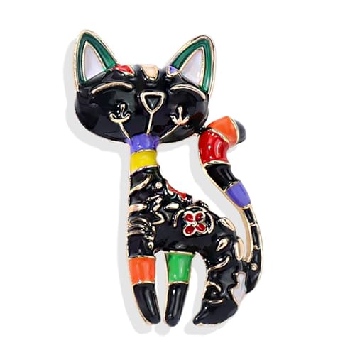 Wendalern Épingle Broche Chat Strass Diamant Cristal Chaton Émail Animal Classique Chat Épingle De Revers Badges Costume Pull Écharpe Accessoires Bijoux Pour Femmes Animaux De Compagnie