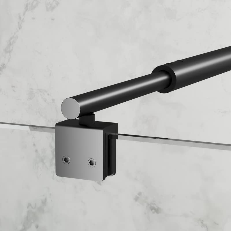 Stabilisator Haltestange Verstellbar 73-123cm Stabilisierungsstange für Duschen Duschabtrennung Glaswand Dusche Glas Haltestange für Glasdicke 6-10 mm, Matt Schwarz (1 stück)