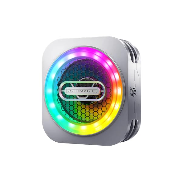 Image of Cubonic Red Magic Nubia 6 Pro Magnetic Cell Phone Cooler, RGB App Controlled 30W Portable Lightweight, Radiator for Phone /Tablet (Silver) (RedMagic Cooler 6 Pro)