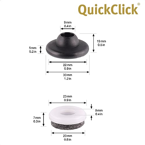 WAGNER QuickClick® Felt glides chair glides I set of 4 to clip on I 4x base + 4x glide insert interchangeable - Image 2
