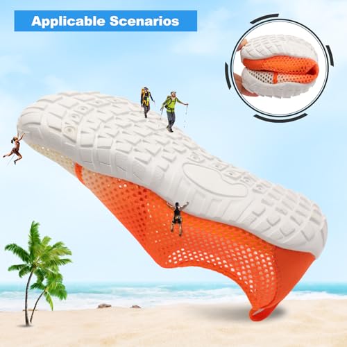 Image of L-RUN Barefoot Hiking Shoes Womens Mens Summer Water Beach Shoes for Pool Swim White White M US (Women 11, Men 9.5)=EU42