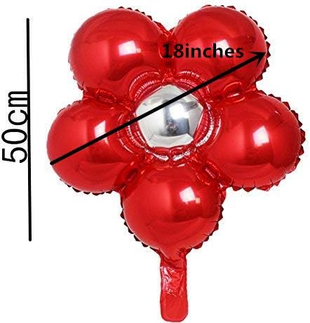 Miniatura 2 de 20 globos de flores surtidas de papel de aluminio de 18 pulgadas, globos de trébol de cuatro hojas, cinco pétalos, flores para bodas, baby shower,