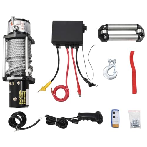 vidaXL Elektrische Seilwinde 12 V mit 5909 kg Zugkraft