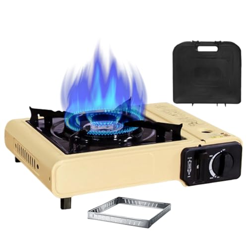 Pruojhw Hornillo portátil de camping, estufa de gas portátil para exteriores, accesorios de cocina para jardín, picnic, camping, senderismo