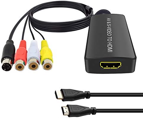 S Video to HDMI Converter, Dingsun AV Composite RCA and S-Video to HDMI Converter Support 1080p for PS One, PS2, PS3, Nintendo 64, WII, WII U and Old DVD/DVR/VHS Players
