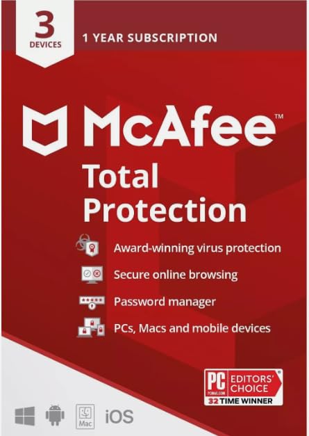 McAfee Internet Security 2024 || 3 DEVICES || 1 Year Antivirus Security II 1 YEAR WARRANTY
