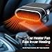 Car Heater for Trucks, Fast Heating Winter Radiator, 2m Power Cord, Energy-Efficient Automotive Heater, Easy Installation for Instant Cabin Warmth, Suitable for All Vehicles (Black)