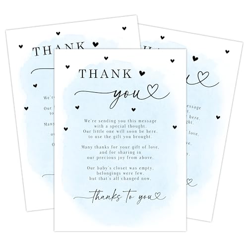 Your Main Event Prints Baby Shower Thank You Cards with Envelopes - Elegant and Convenient Gratitude Notes for Baby Showers (Blue)