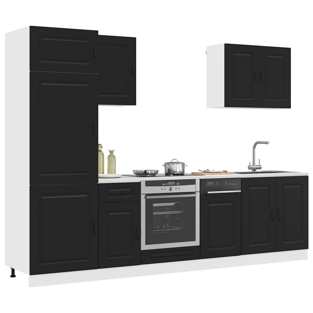 Set mobili da cucina 7 pezzi nero Kalmar Modulare cucina
