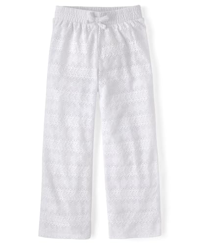 Image of The Children's Place Girls' Linen-Blend Wide Leg Beach Pants