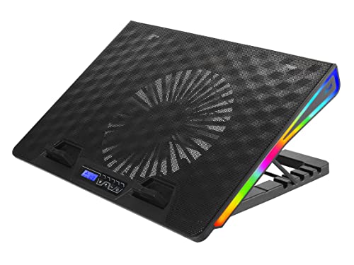 Rosewill-RGB-Laptop-Cooling-Pad-Gaming-Laptop-Cooler-for-12-17-Inch-Laptops-Big-Quiet-Fan-LCD-Control-Panel-Adjustable-Angles-Lighting-Modes-6-Fan-Speeds-2-USB-Ports-RWNB17C