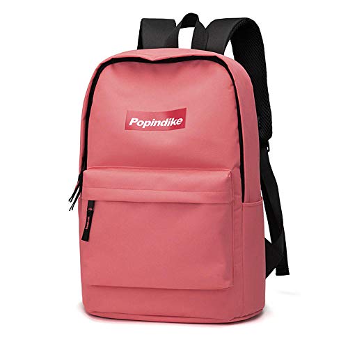 Sac à Dos en Toile Hommes et Femmes College Wind Junior High School Students Cartable Training Tutorial Class Backpack-Rose_43 * 17 * 29 cm Cover