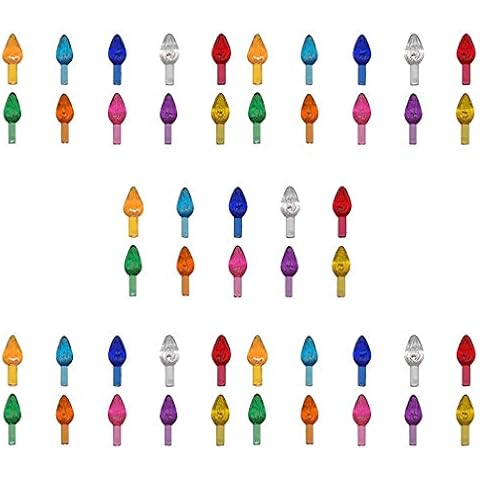 Mokyler 50 Pcs Ceramic Christmas Tree Replacement Lights Multi Colors Mini Plastic Light Ceramic Decoration Crystal DIY Ornaments Replacement Bulbs for Ceramic Christmas Tree Cover