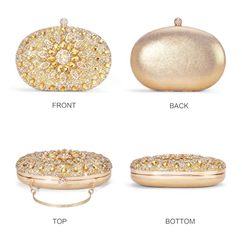Image of RNIEGA Rhinestone Clutch Purses for Women Evening Wedding Formal Party Purses Crystal Diamond Glitter Sparkly Handbag