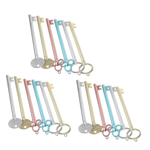 Operitacx 18Pcs Bolígrafos retro forma llave tinta gel miniatura 3