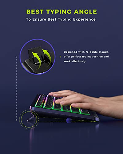 Seenda Backlit Wireless Keyboard, 2.4G Rechargeable Cordless Illuminated Keyboard, Full Size Ergonomic Rgb Backlit Gaming Keyboard With Foldable Stand For Pc, Laptop, Computer, Desktop, Office #TOP4