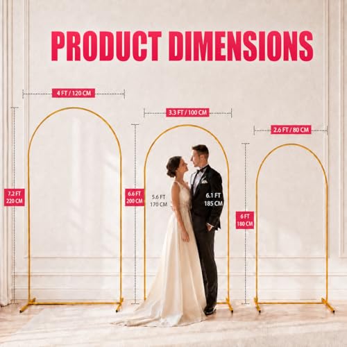 Image of 2 Pack Arch Backdrop Stand (7.2FT /6FT), Balloon Arch Stand