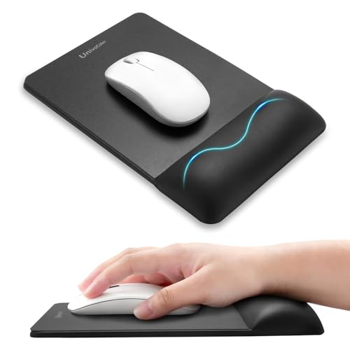 univo colors Mini Size Mouse Pad for Business Trips and Travel,Premium PU Material,Ergonomic Design,Smooth Mouse Operation with Hard Plate,Reduces Fatigue(Black)