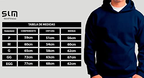 Blusa de Moletom Masculina Com Capuz Blusa de Frio – Slim Fitness Fashion - Chumbo - GG