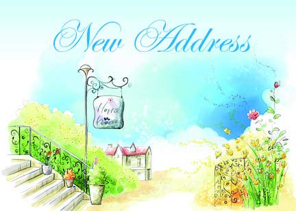 A6 Change of Address Cards Moving House Home with Envelopes (Happy House) (Pack of 12) — image 1