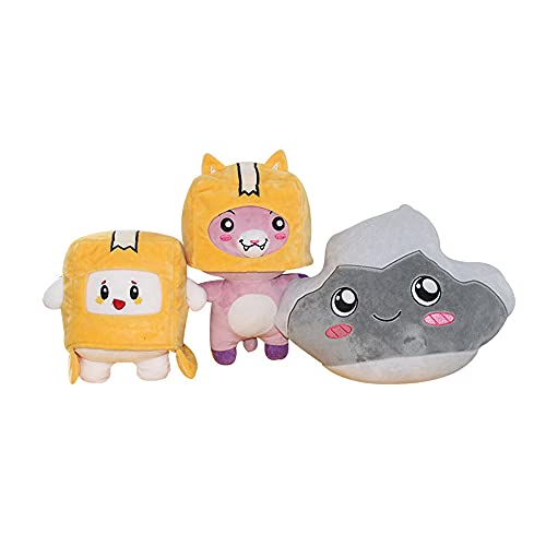 GXLXDHSH Foxy and Boxy and Rocky Plush Toys Removable Anime Soft Stuffed Doll for Kids and Fans (Foxy+Boxy+Rocky)