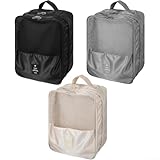 【Sacs à chaussures de voyage de grande capacité】: les sacs à chaussures de voyage peuvent contenir jusqu'à 3 paires, avec une section principale spacieuse pour une paire de chaussures de taille 13 ou des talons hauts, deux compartiments latéraux pour sandales ou tongs, permettant de ranger plusieurs styles pour diverses occasions.