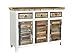 Produktbild Woodkings® Sideboard Perth weiß, 3türig, recyceltes Massivholz antik, Anrichte Vintage, Design Kommode 3 Schubladen, Holzmöbel