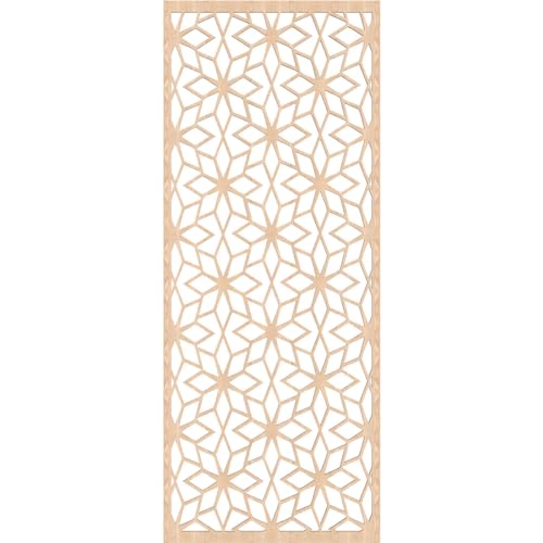 Image of Lake Decorative Pierced Fretwork Wood Wall Panels, 27 3 /8 inchW x 69 3 /8 inchH x 3 /8 inchT, Red Oak