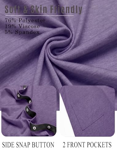 Image of Deyeek Women's Post Shoulder Surgery Hospital Gowns Tear Away Short Sleeve Full Open Side Snap Adaptive Clothing Nightgowns