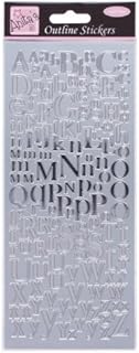 Anita's Mixed Serif Alphabets Outline Stickers - Silver