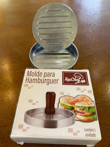 Forma Molde Modelador De Hambúrguer Artesanal Caseiro Para Hambúrguer Uniforme Padronizado 12cm. Des