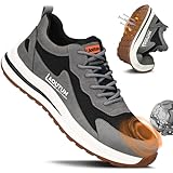 LAoutun Safety Trainers Men Steel Toe Cap Trainers CE Certified Protective Shoes Lightweight Work Trainer Breathable Work Shoes for Men Comfy Work Industrial Puncture Proof Construction Work Boots