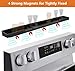 AWOKE Stove Top Shelf 30 Inch - Silicone Material Magnetic Shelf for Stove - 3 Functional Partitions Kitchen Spice Rack Organizer-Black,Kitchen Gadgets Storage Organization
