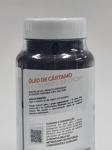 Óleo de Cártamo + Picolinato de Cromo - 3 Potes - 180 Cápsulas