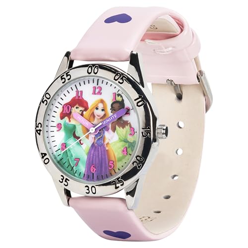 Accutime Relógio infantil Disney Princess Girls Pink - Time Teacher Timepiece Ariel Little Mermaid R