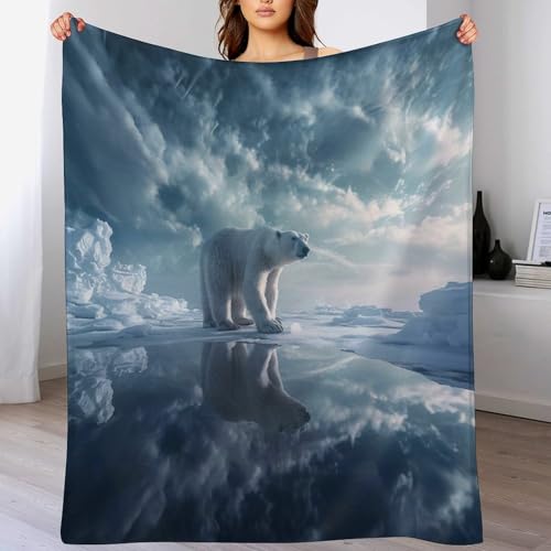 Couverture polar ours douce et moelleuse 130x180cm pour canapé - 2